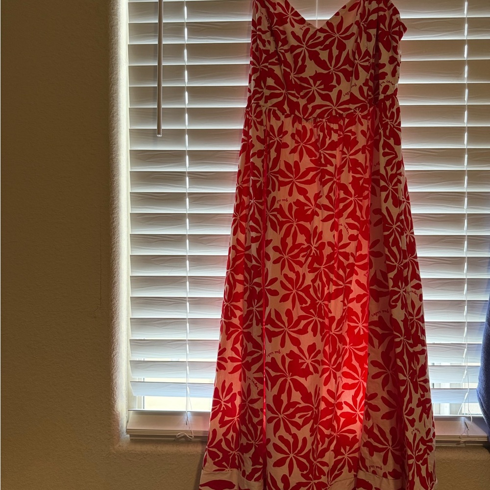 H&M Red and White midi dress